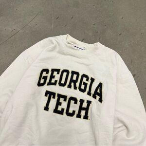 Y2K Champion Georgia Tech Spellout Crewneck Sweatshirt Medium
